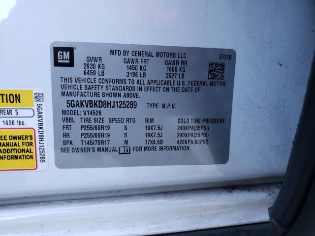 5GAKVBKD8HJ125289 Buick Enclave