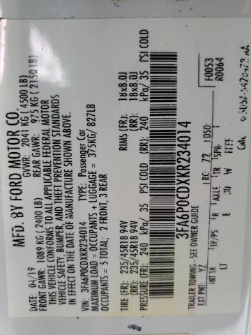 3FA6P0CDXKR234014 Ford FUSION SEL