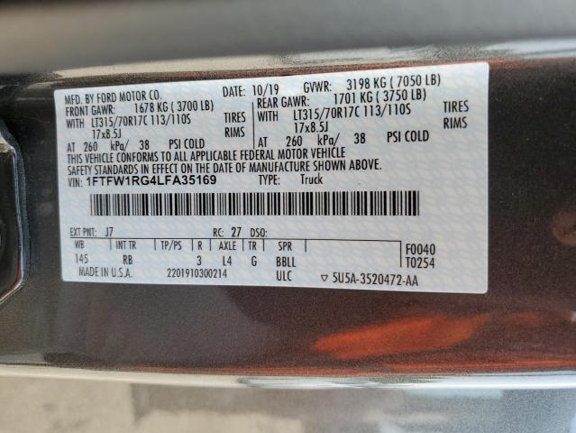 1FTFW1RG4LFA35169 Ford F150 Raptor