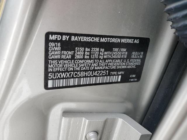 5UXWX7C58H0U42251 BMW X3 Xdrive35i