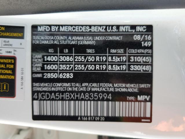 4JGDA5HBXHA835994 2017 MERCEDES-BENZ GLE-CLASS, photo no. 13