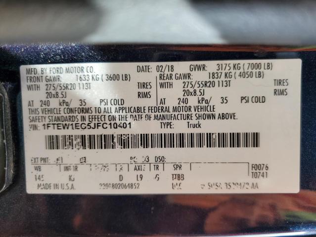 1FTEW1EG5JFC10401 Ford F150 Supercrew