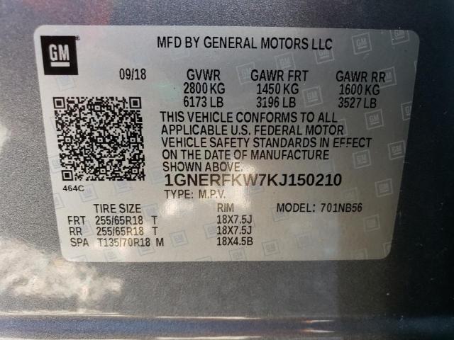 1GNERFKW7KJ150210 Chevrolet Traverse L 10