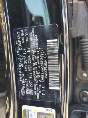 KMHLL4AG9NU349791 Hyundai ELANTRA SE