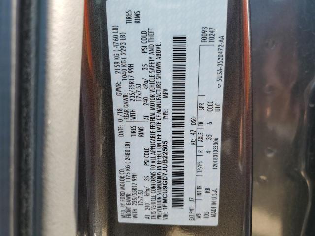 1FMCU9GD7JUB22505 2018 FORD ESCAPE, photo no. 13