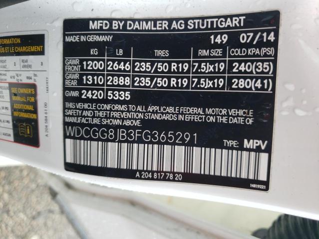 WDCGG8JB3FG365291 Mercedes-Benz Glk 350 4matic