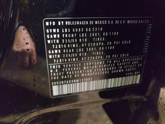 2022 VOLKSWAGEN TIGUAN SE - 3VV2B7AX9NM127097