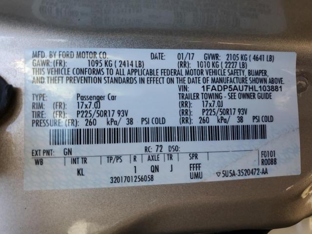 1FADP5AU7HL103881 Ford C-MAX SE