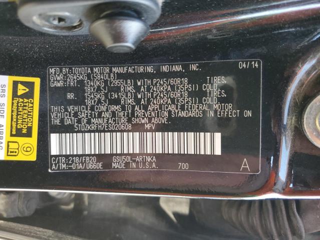 VIN 5TDZKRFH7ES020608 2014 Toyota Highlander, LE no.14