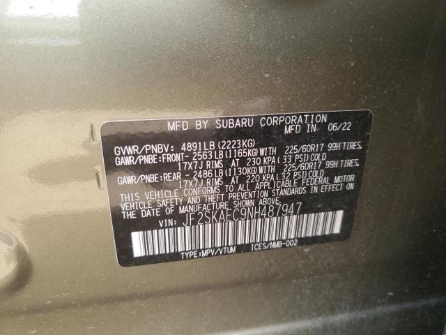 JF2SKAEC9NH487947 Subaru Forester Premium