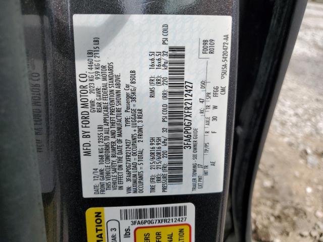 3FA6P0G7XFR212427 Ford FUSION S