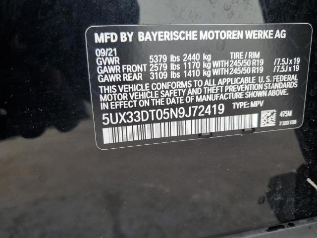 2022 BMW X4 XDRIVE3 - 5UX33DT05N9J72419