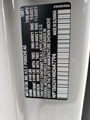 2022 PORSCHE CAYENNE CO - WP1BA2AY4NDA47794