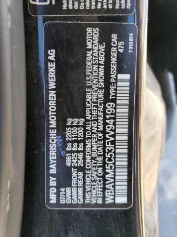 2015 BMW X1 XDRIVE3 WBAVM5C53FVV94199