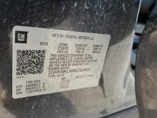 1GKKNKLAXKZ115623 GMC ACADIA SLE