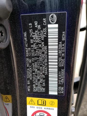 2019 LEXUS ES350 - 58ABZ1B18KU018286