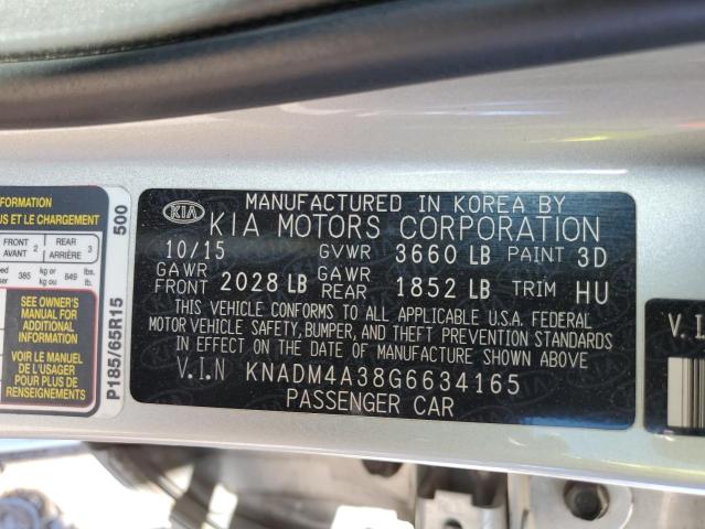 KNADM4A38G6634165 KIA RIO LX