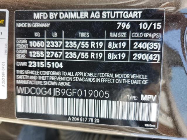 WDC0G4JB9GF019005 Mercedes-Benz GLC 300