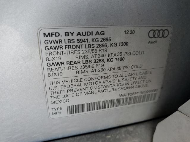 2021 AUDI Q5 E PREST WA1F2BFY1M2046888