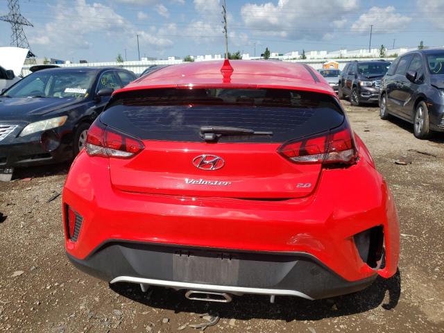 VIN: KMHTG6AF5KU004843 Auction: COPART Lot: 63888763 Location: IL - CHICAGO NORTH KMHTG6AF5KU004843 HYUNDAI VELOSTER 2019 RED Photo 6