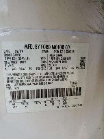 2FMPK4AP6KBB68167 2019 FORD EDGE, photo no. 13