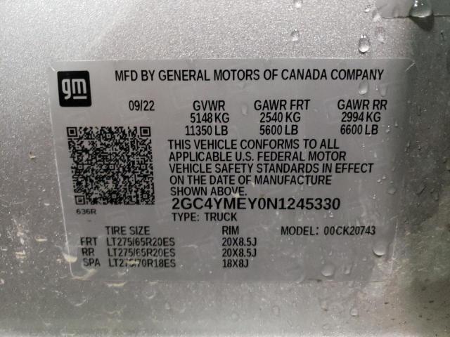 2022 CHEVROLET SILVERADO - 2GC4YMEY0N1245330