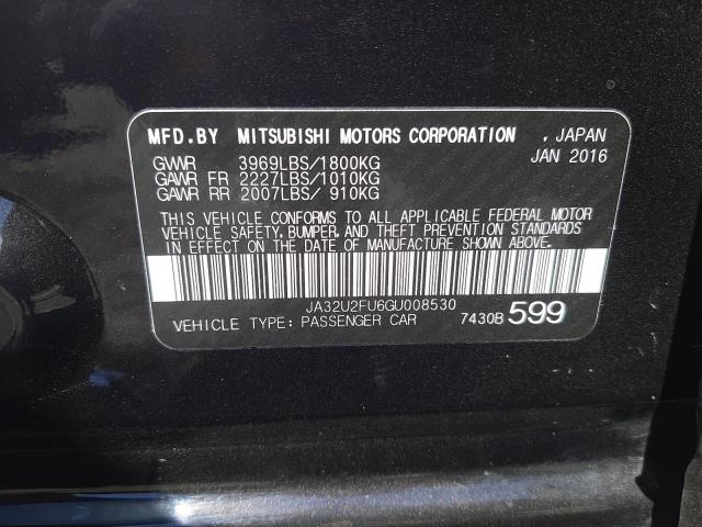 JA32U2FU6GU008530 Mitsubishi LANCER ES