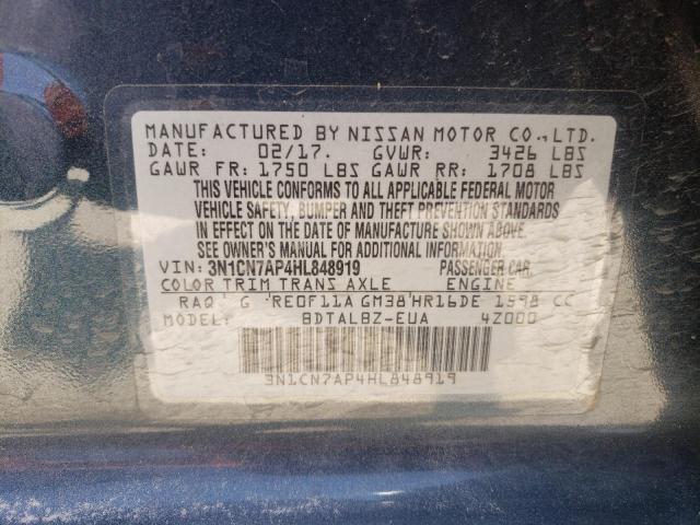 2017 NISSAN VERSA S/S - 3N1CN7AP4HL848919