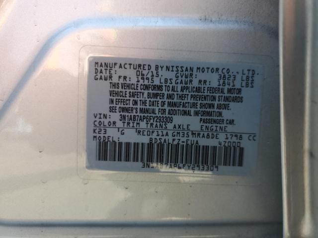 3N1AB7AP6FY293309 Nissan SENTRA S