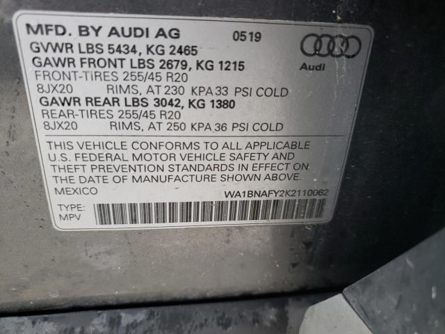 WA1BNAFY2K2110062 2019 AUDI Q5, photo no. 12