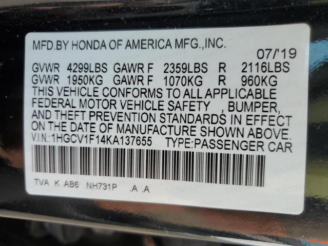 1HGCV1F14KA137655 Honda Accord LX 12