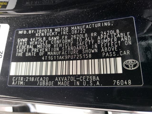 4T1G11AK9PU725158 | 2023 TOYOTA CAMRY SE N