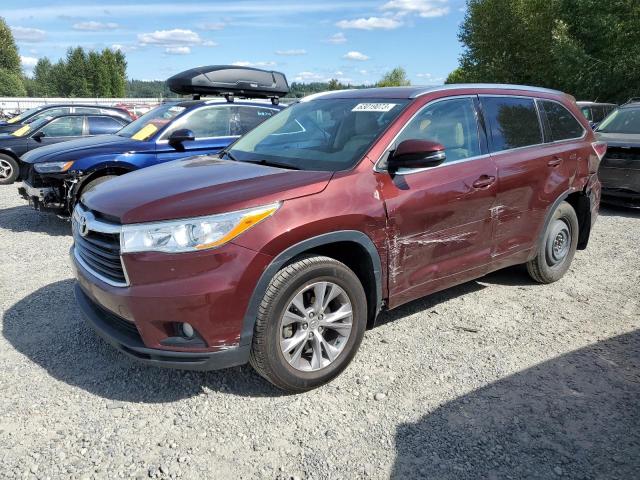 VIN 5TDJKRFH4ES052719 2014 Toyota Highlander, Xle no.1