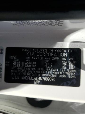 KNDPMCAC4N7009070 KIA Sportage Lx