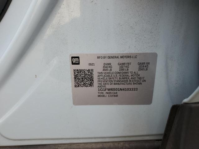 2022 CHEVROLET BOLT EV 1L 1G1FW6S01N4103333