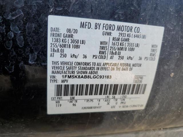 1FM5K8AB8LGC93183 Ford Explorer Police Interceptor