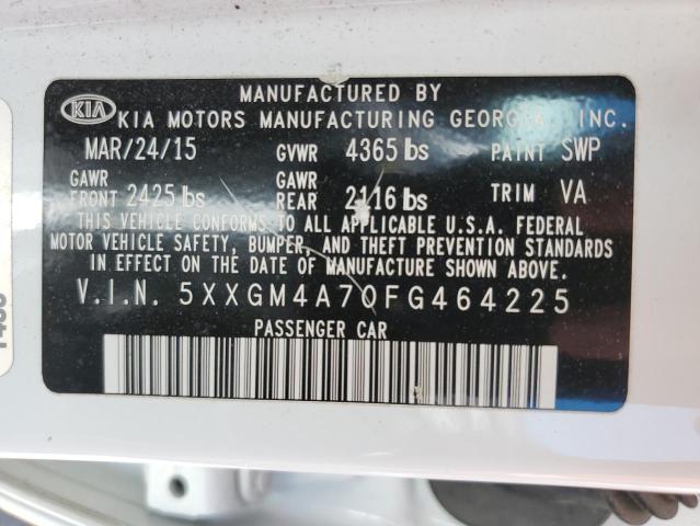 5XXGM4A70FG464225 KIA Optima Lx