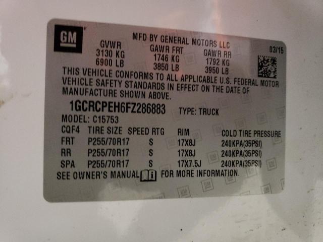 1GCRCPEH6FZ286883 Chevrolet Silverado C1500