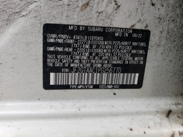 JF2GTAAC1PG256770 Subaru Crosstrek