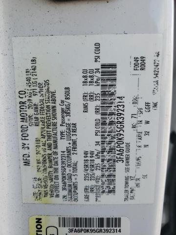 3FA6P0K95GR392314 Ford Fusion Titanium