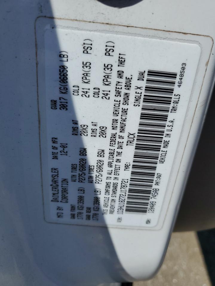 1D3HU18Z72J178721 2002 Dodge Ram 1500