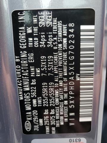 5XYPHDA5XLG702348 KIA SORENTO EX