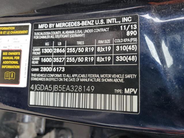 VIN 4JGDA5JB5EA328149 2014 Mercedes-Benz ML-Class, 350 no.13