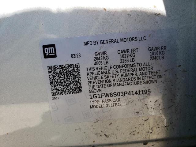 2023 CHEVROLET BOLT EV 1L 1G1FW6S03P4141195