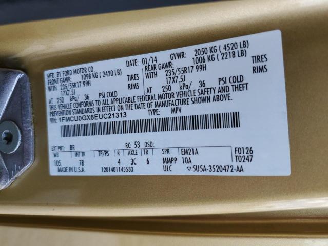 1FMCU0GX6EUC21313 Ford ESCAPE SE