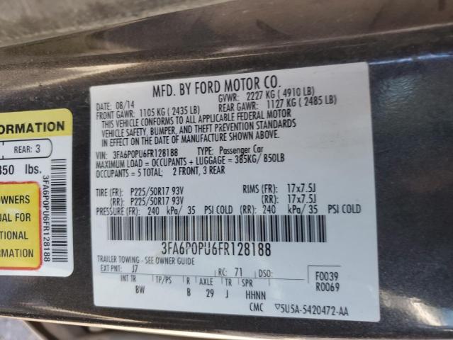 3FA6P0PU6FR128188 Ford Fusion Se Phev