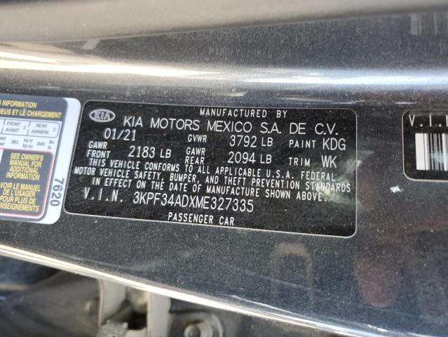 3KPF34ADXME327335 KIA Forte Gt Line