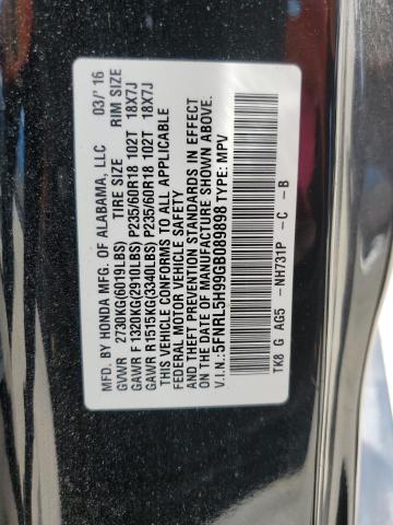 5FNRL5H99GB089898 2016 HONDA ODYSSEY, photo no. 13