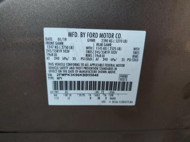 2FMPK3K96KBB55848 2019 FORD EDGE, photo no. 13