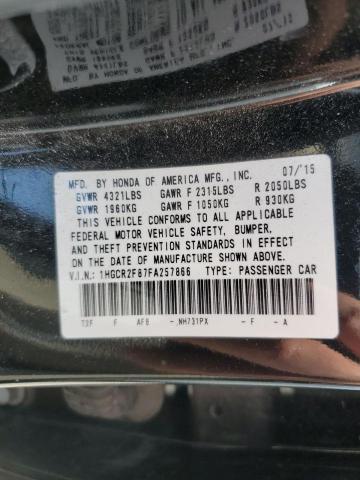  HONDA ACCORD 2015 Чорний